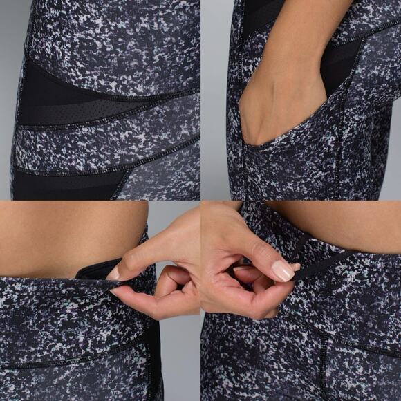 Lululemon Illumina Crop In Rocky Road Sand Dune Ground/Black Size 8 Athletic Gym - Picture 4 of 16